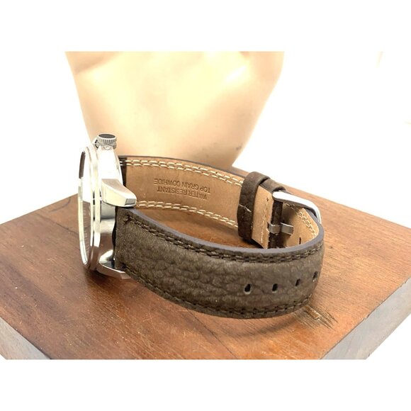 Timex Men's Watch T44921 Expedition Quartz Indiglo Black Dial Brown Leather 40mm - Picture 9 of 14